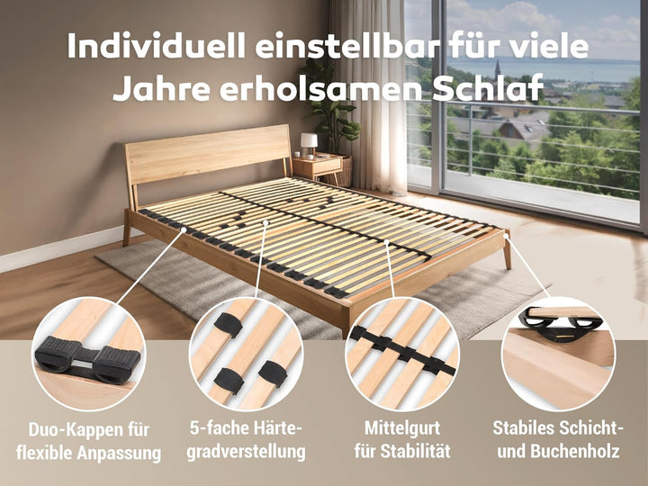 Betten-ABC Max 1 NV Lattenrost zur Selbstmontage, mit 28 Leisten und Mittelzonenverstellung, für all