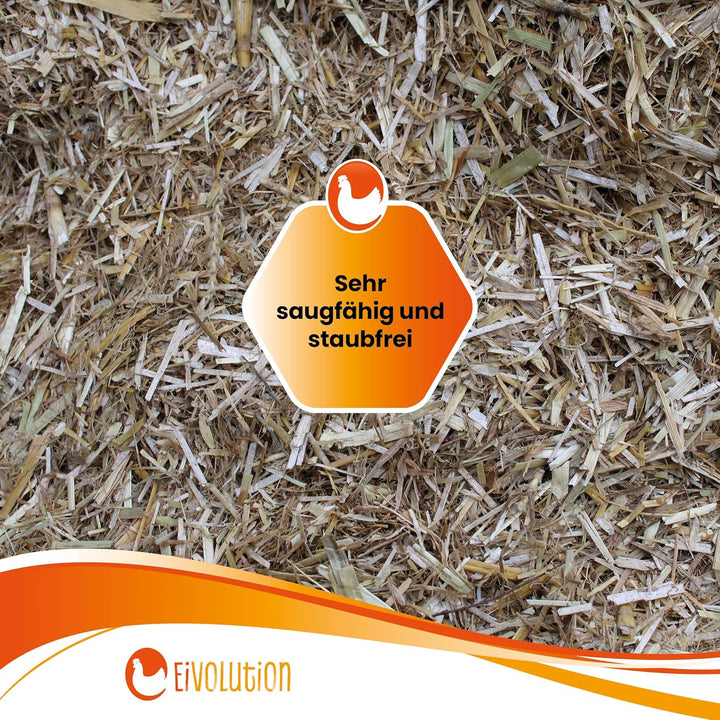 Bio Strohballen Einstreu - 13 kg - für Hühner - staubfreie saugfähige Einstreu - zerfasertes Getreid