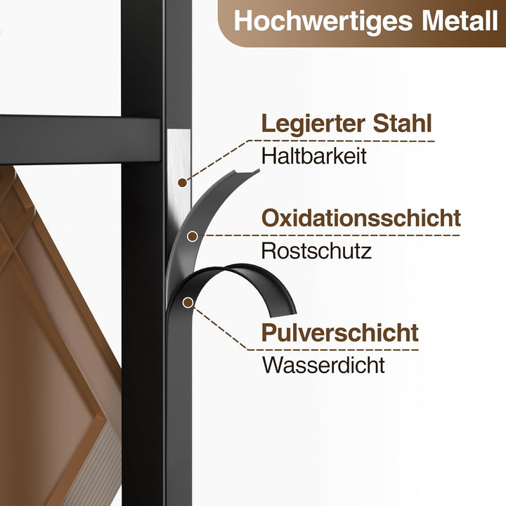 pickpiff 4 Kästen Getränkekistenregal mit Ablage - Schwarz Metall Getränkeregal, Stabil & Platzspare