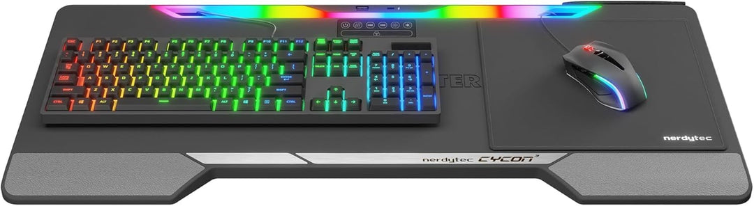 Couchmaster Lapboard³ mit HORIZONLIGHT RGB Bar, ergonomisches Gaming Knietablett für Couch, Sofa und