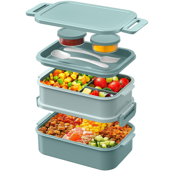 WayEee Lunchbox Erwachsene 2130ml Gross Volumen Bento Box Auslaufsicher Brotdose Erwachsene BPA Frei