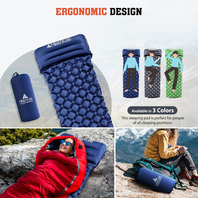 HIKENTURE Camping Isomatte Kleines Packmass - Ultraleichte Isomatte Outdoor - Aufblasbare Luftmatrat
