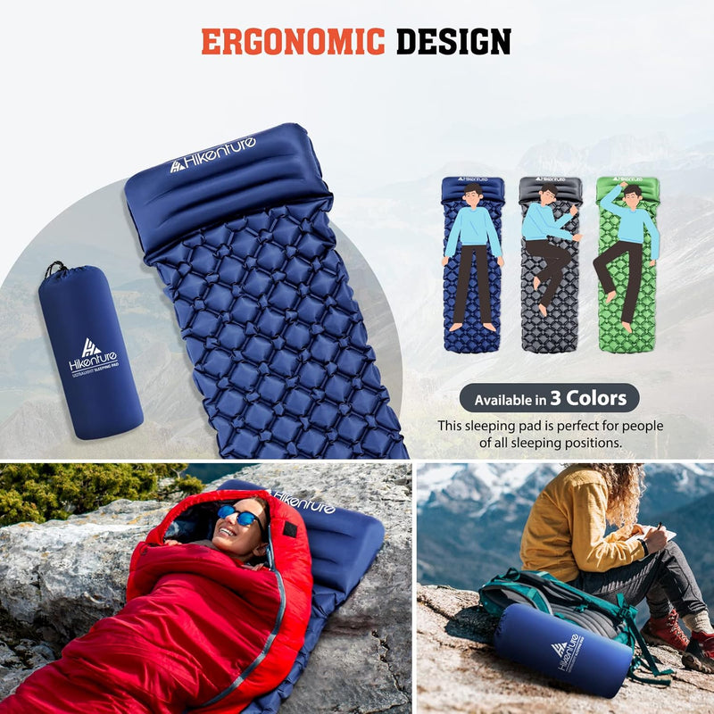 HIKENTURE Camping Isomatte Kleines Packmass - Ultraleichte Isomatte Outdoor - Aufblasbare Luftmatrat
