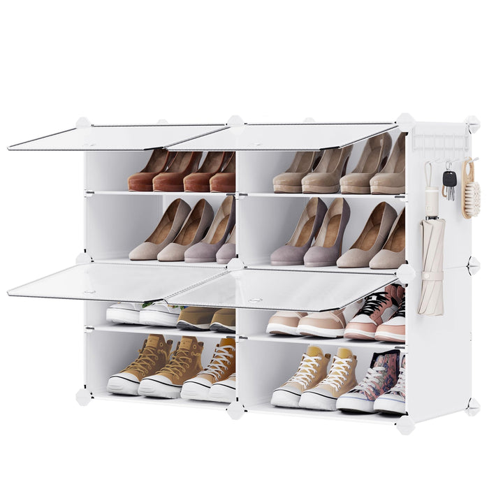SONGMICS Schuhregal, Schuhschrank, für Garderobe und Eingangsbereich, anpassbar, 4 Fächer, für bis z