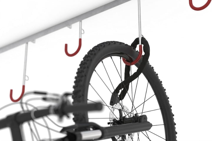 Hängeparksystem 3806 - Fahrradständer für 6 Fahrräder - Deckenmontage | Reihen-Hängeparker | Stahl v
