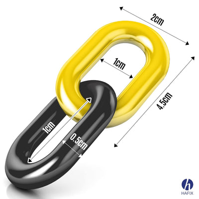 HAFIX® Absperrkette Warnkette Zweifarbige schwarz-gelb Kette 26M. Warnkette 5mm Gliederkette Sicherh