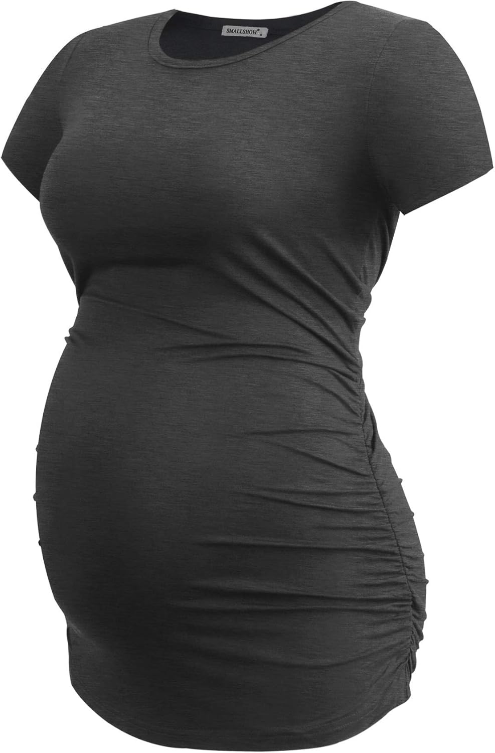 Smallshow Damen Umstandsmode Tops Seitlich Geraffte Schwangerschafts Umstandstop 3er Pack M Dunkelgr