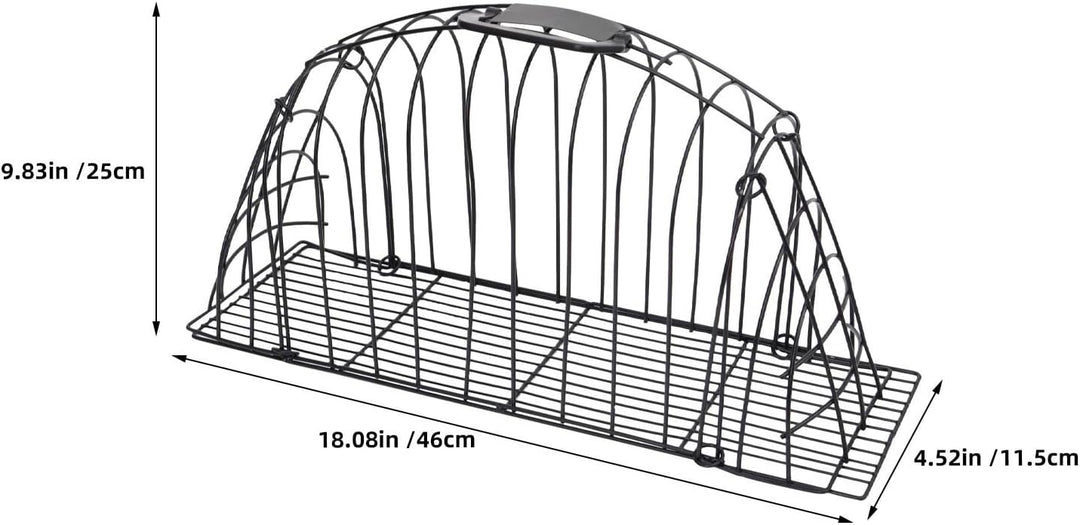 Housoutil Tragbarer Katzenbadekäfig aus Edelstahl Schwarz, Kratzfest | Wiederverwendbar für Katzen u