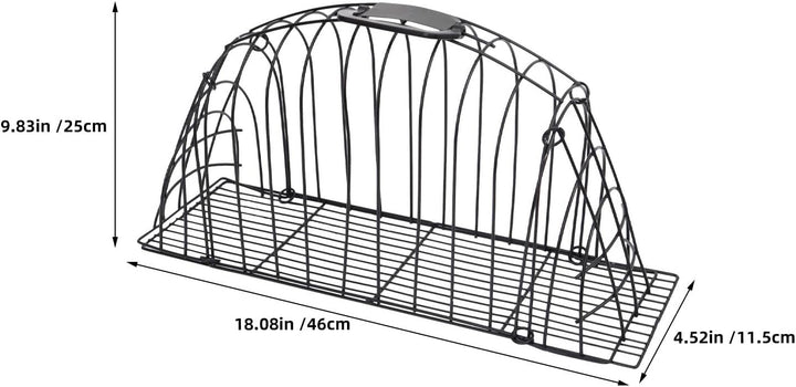 Housoutil Tragbarer Katzenbadekäfig aus Edelstahl Schwarz, Kratzfest | Wiederverwendbar für Katzen u