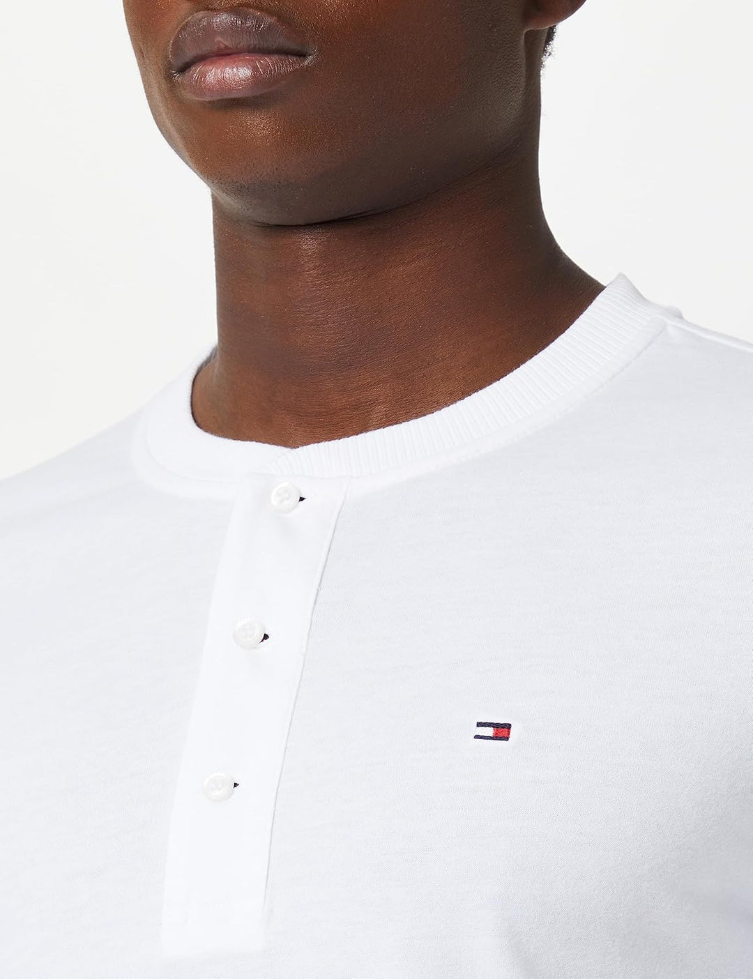 Tommy Hilfiger Herren Henley Ls Tee L/S T-Shirts XL Weiss, XL Weiss