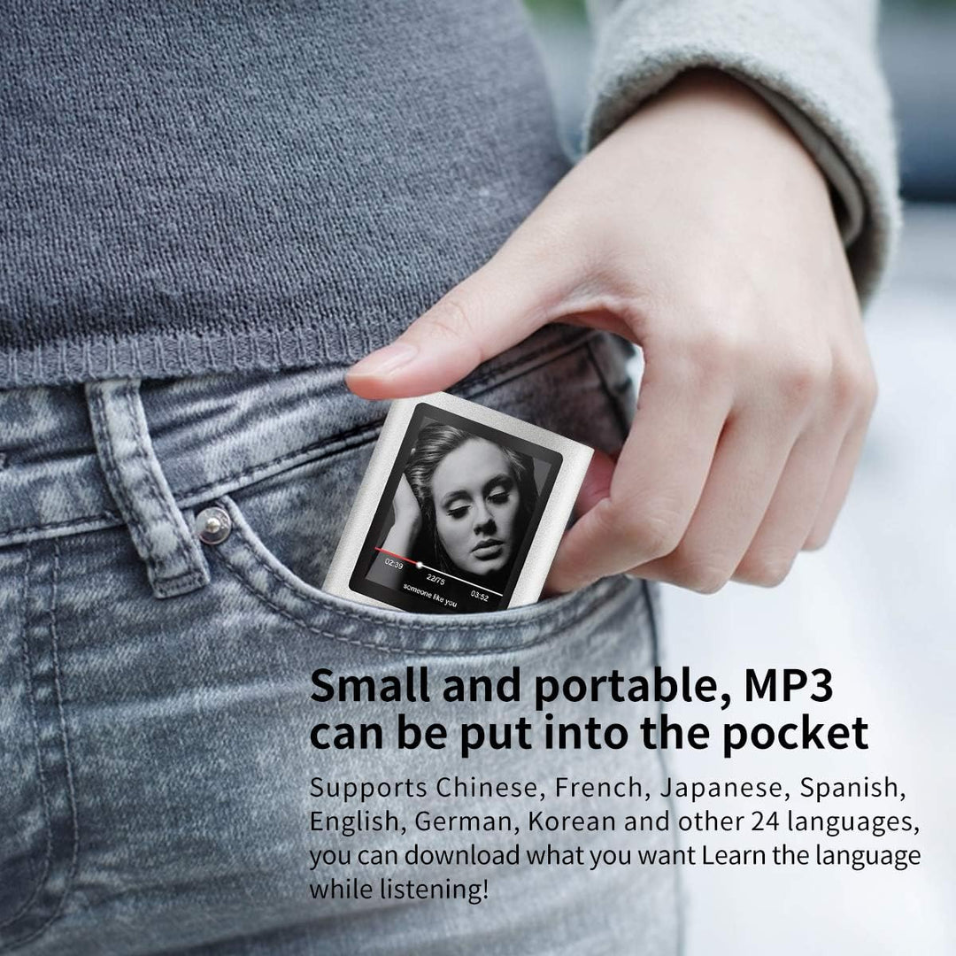 Mymahdi MP3 / MP4 Portable Player, Silber mit 1,8 Zoll LCD-Bildschirm und Memory Kartensteckplatz, M