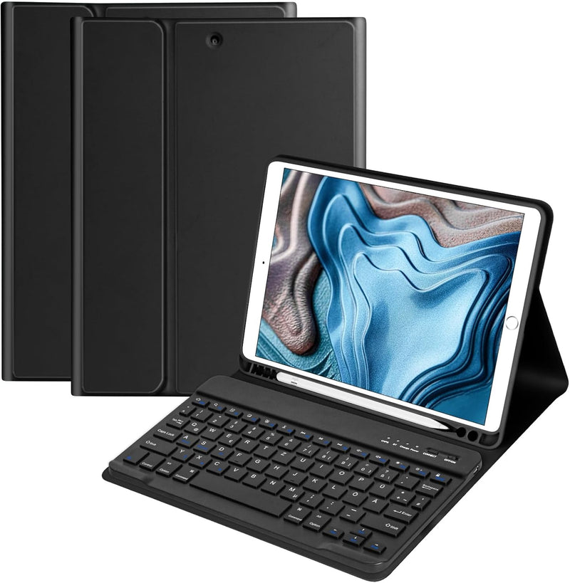 Tastatur Hülle 10.2 Zoll für IPad 9th Gen 2021/8th Gen 2020/7th Gen 2019/IPad Air 3 Gen 2019/IPad Pr