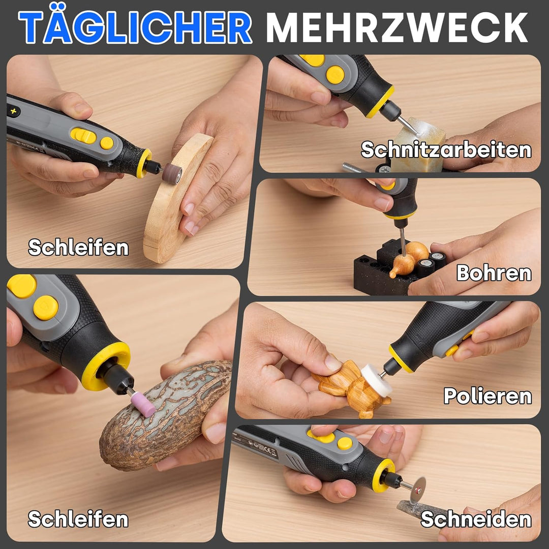 Enventor 4V Mini Multifunktionswerkzeug Akku, Rotationswerkzeug-Set, 5 Variable Geschwindigkeiten, 5