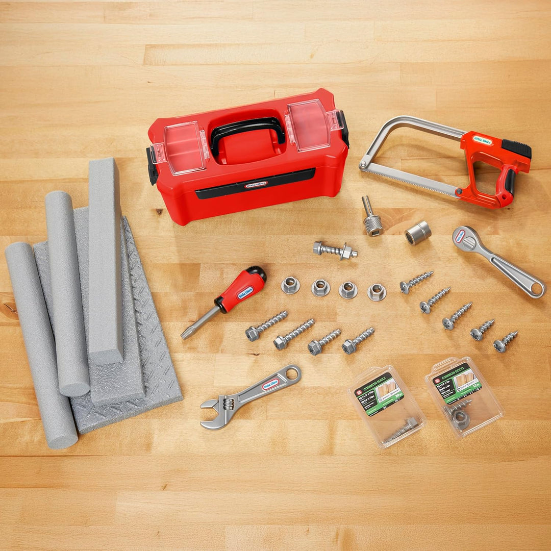 Little tikes Creative Construction Tool Box Set -Enthält 9 Zubehörteile, Rollenspiel-Bauset, Geeigne