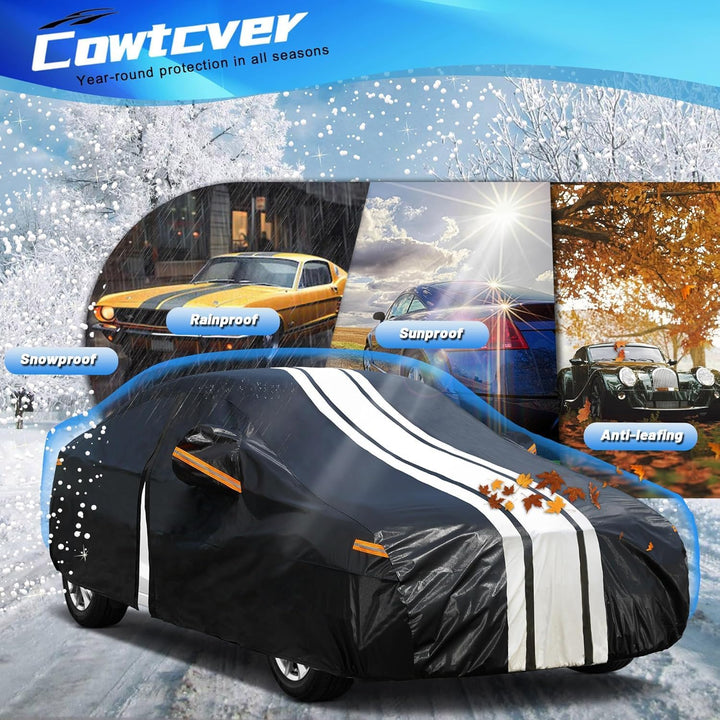 Cowtcver Autoabdeckung Wasserdicht für BMW 3er/M3 E36/E46/E90 1990-2012 | 10 Schichten Vollgarage Au