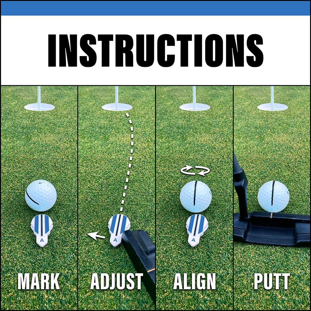 Alignment Ball Mark Golf Marker - Golf Accessories for Putting Aid – Golf Ball Alignment Marking Too
