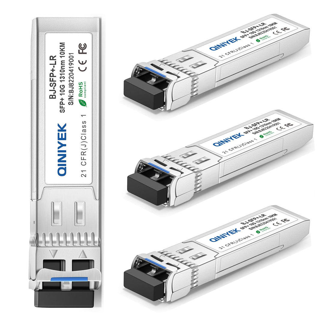 QINIYEK (4er Pack) 10GBase-LR SFP+ Transceiver, 10G Singlemode SFP+ LC-Modul für Cisco SFP-10G-LR, U