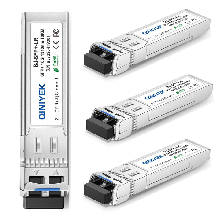 QINIYEK (4er Pack) 10GBase-LR SFP+ Transceiver, 10G Singlemode SFP+ LC-Modul für Cisco SFP-10G-LR, U