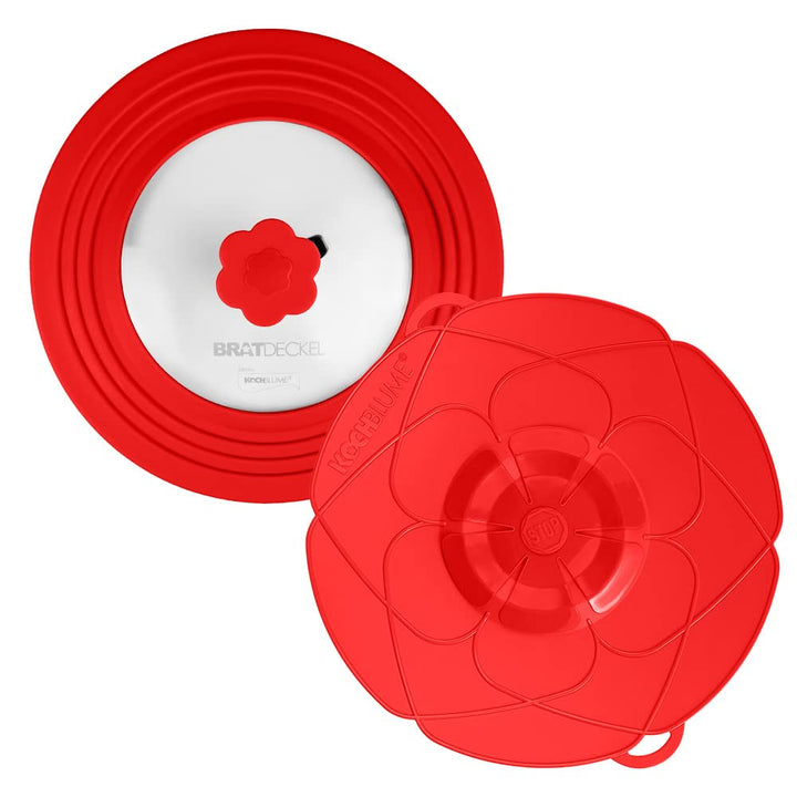 Kochblume & Bratdeckel Universaldeckel-Spar-Set | Kochblume L Ø 14-24 cm & Bratdeckel Ø 22-28cm | Sp