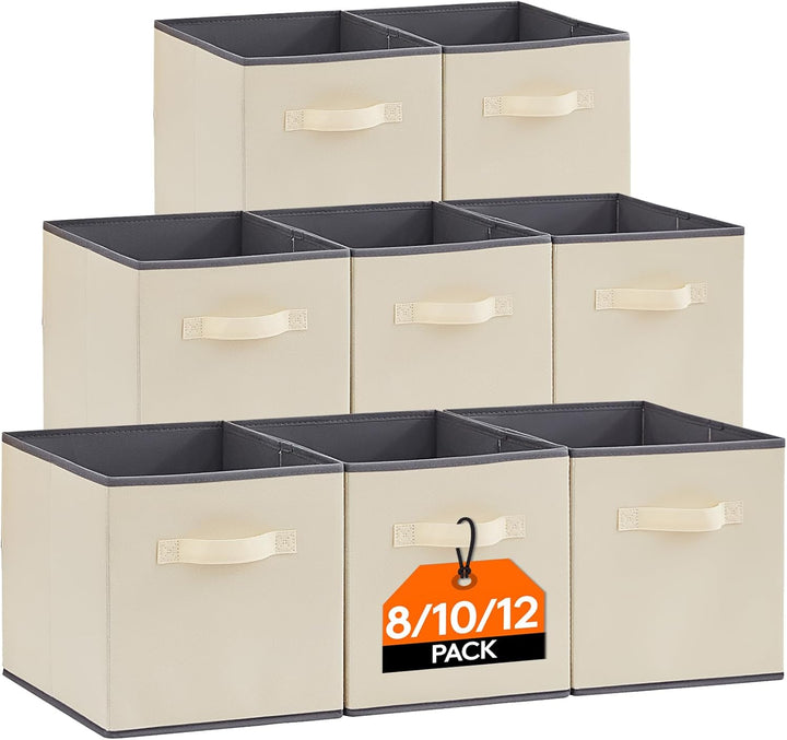 Lifewit 12 Stück Aufbewahrungswürfel, Aufbewahrungsbox aus Stoff, Ordnungsboxen aus Vliesstoff mit G
