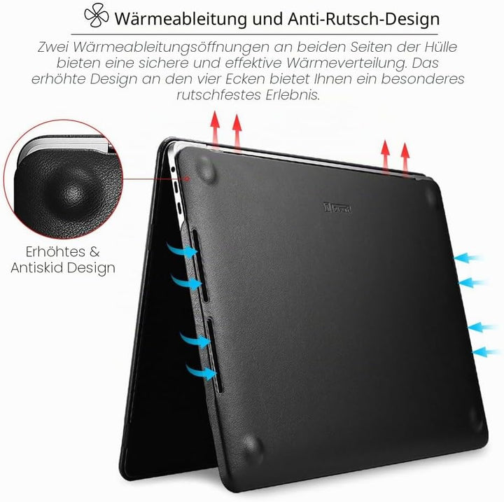 ICARER MacBook Pro 13 Lederhülle 2022 M2 2020 2019 2018 2017 2016 Ultra Slim Leder Tasche Leder Hüll