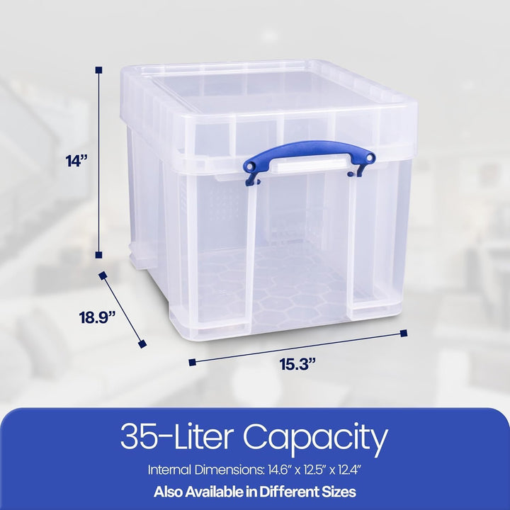 Really Useful Plastic Storage Box 35 Litre Xl - Color: Clear by Really Useful