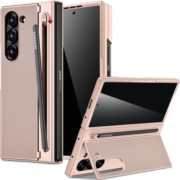 Miimall Kompatibel mit Samsung Galaxy Z Fold 7 Hülle mit S-Pen Holder, [Anti-SPY Displayschutz] Ultr