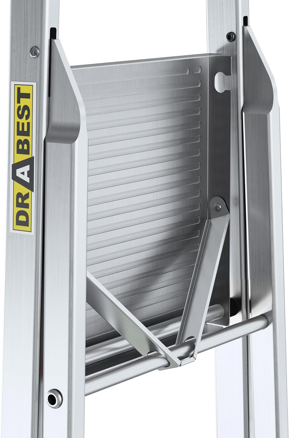 DRABEST Trittleiter klappbar Aluleiter 5 Stufen mit Ablage Stufenleiter Haushaltsleiter Belastbar bi