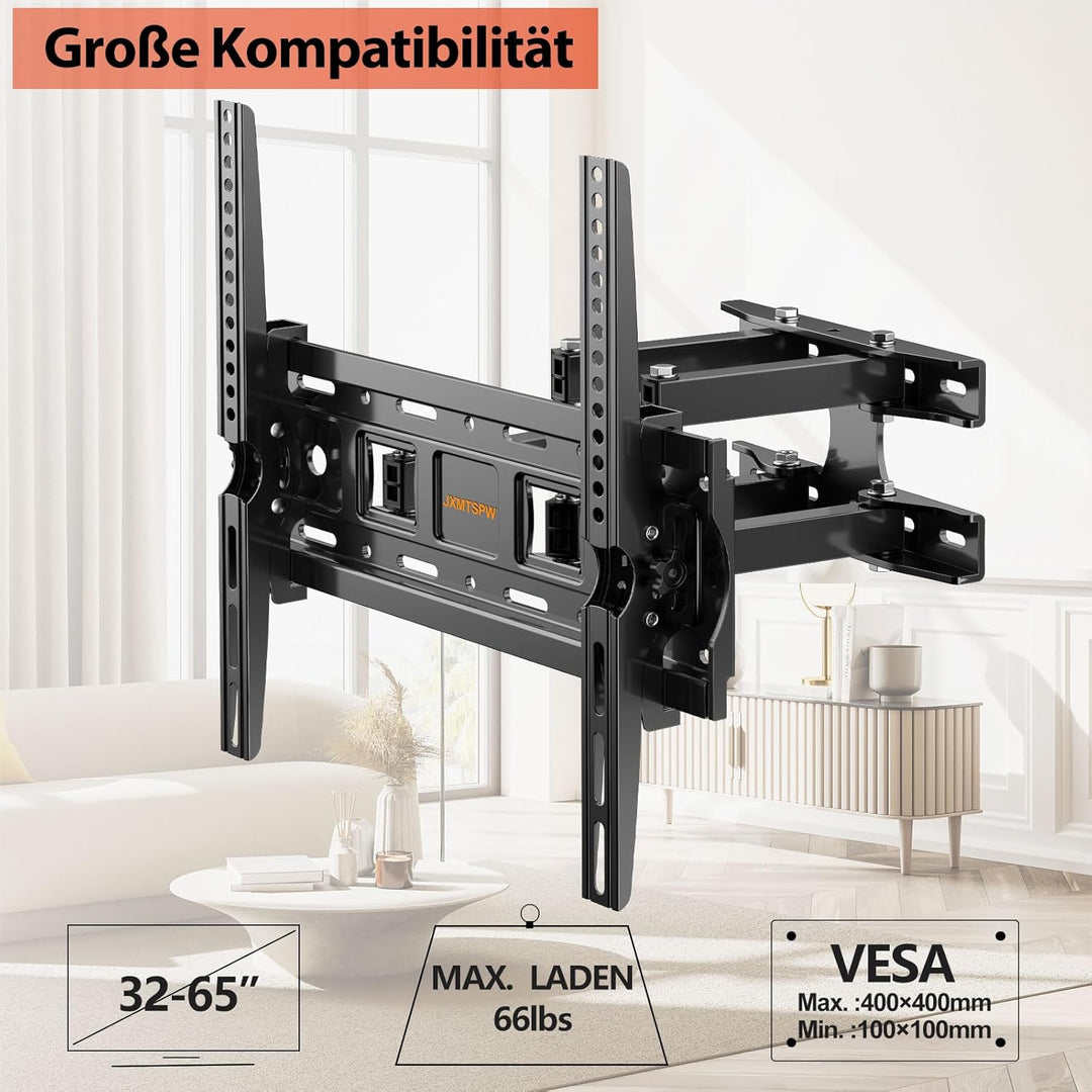 JXMTSPW Wandabstand Fernseher, 26-55 Zoll TV Wandhalterung, Langer Schwenkarm, Neigen, Schwenken, Ro