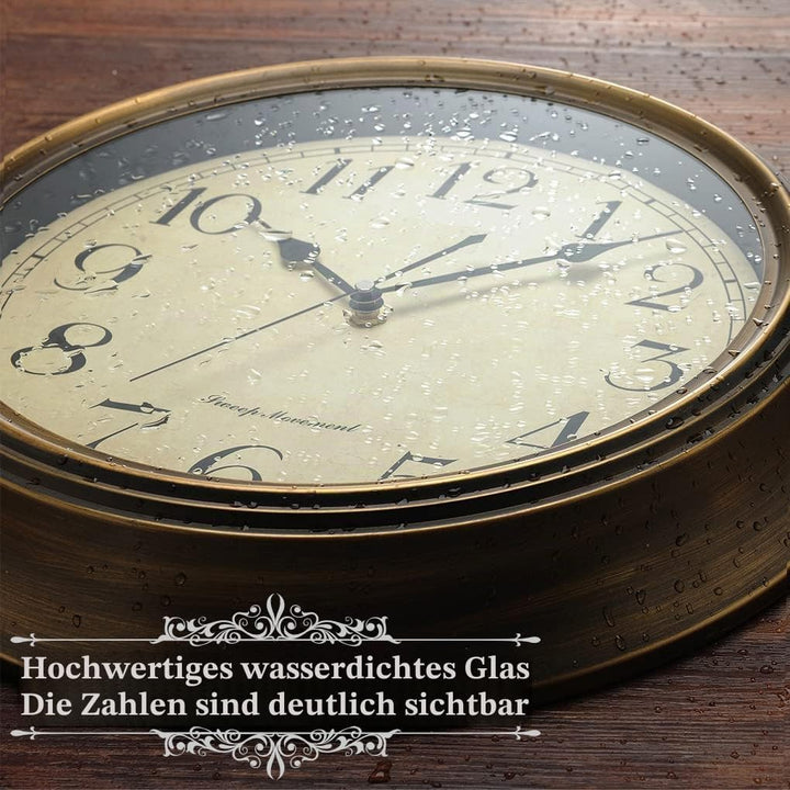 Plumeet Wanduhr Gross Klassisch 33cm Ruhige Retro Wanduhr ohne Tickgeräusche für Wohnzimmer - Schlaf