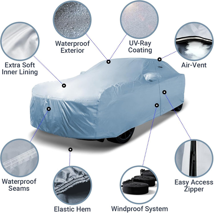 iCarCover Passend für Ford Mustang Cabrio Vollgarage Wasserdicht Allwetter Wetterfest UV Sonne Schne