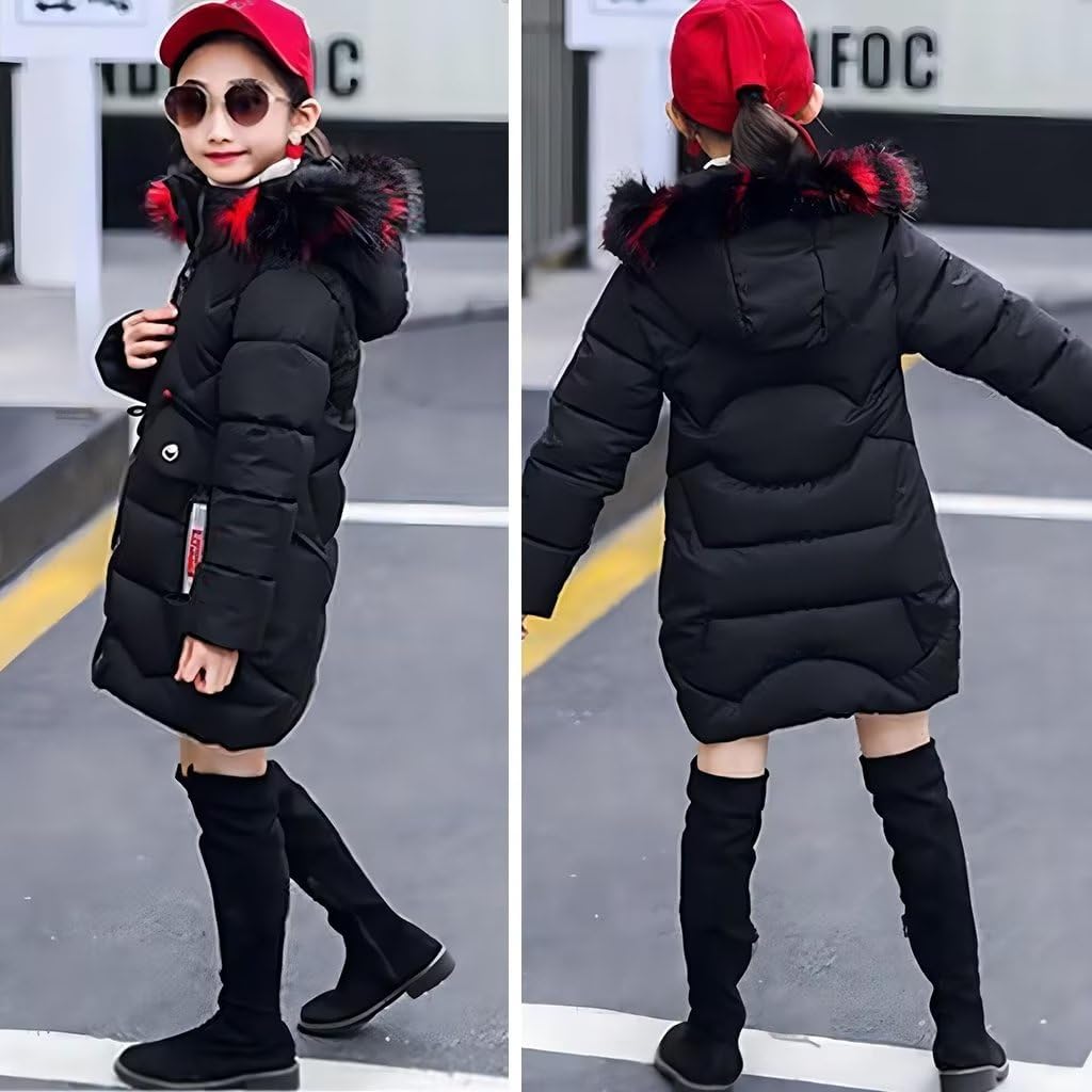 Mädchen Winterjacke Kinder Wintermantel Dicke Steppjacke Lange Warme Parka Baumwolljacke Outdoor Man