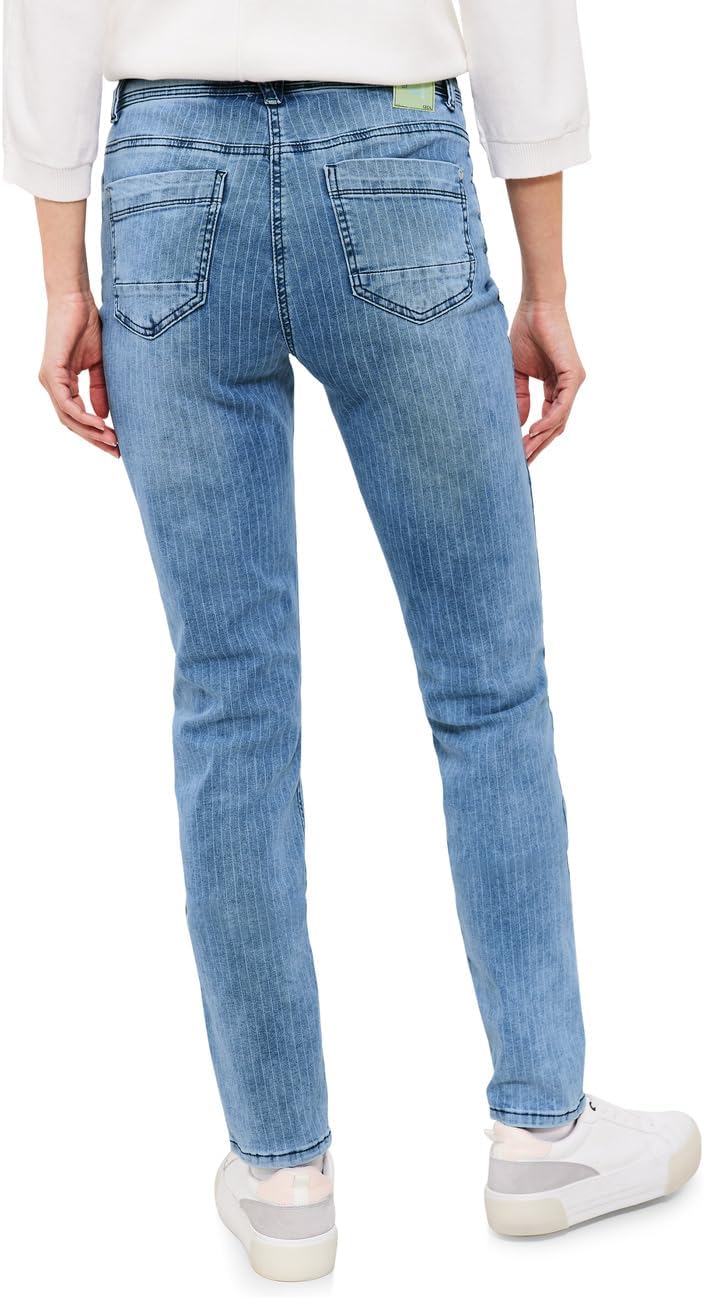 Cecil Damen Jeanshose Gestreift 26W / 30L Authentic Mid Blue Wash, 26W / 30L Authentic Mid Blue Wash