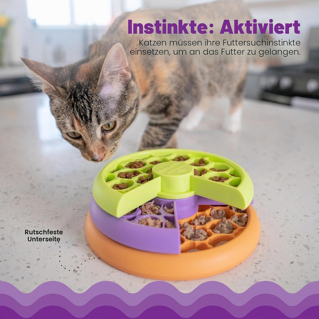 Catstages Nina Ottosson Lickin' Layers Antischlingnapf Katze & Leckerli-Spender - All-in-One Slow Fe