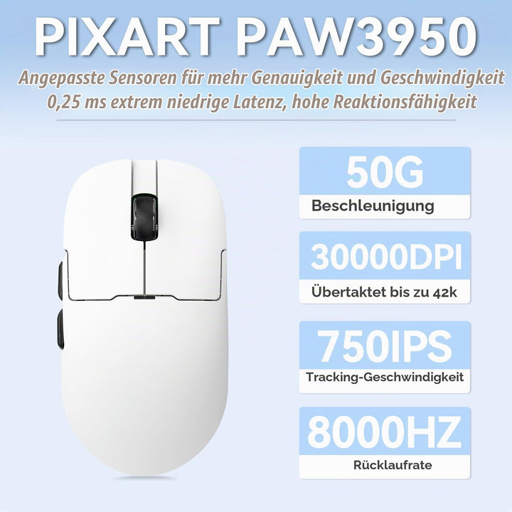 AJAZZ AJ159 APEX Wireless Gaming Mouse with RGB Magnetic Charging Base, Lightweight 56 Gram Design,
