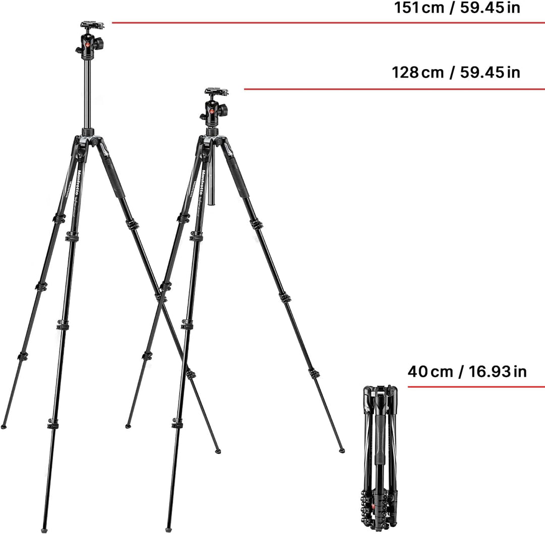 Manfrotto Befree Advanced Stativ mit Hebelverschluss, Reisestativ Kit mit Kugelkopf, tragbar und kom