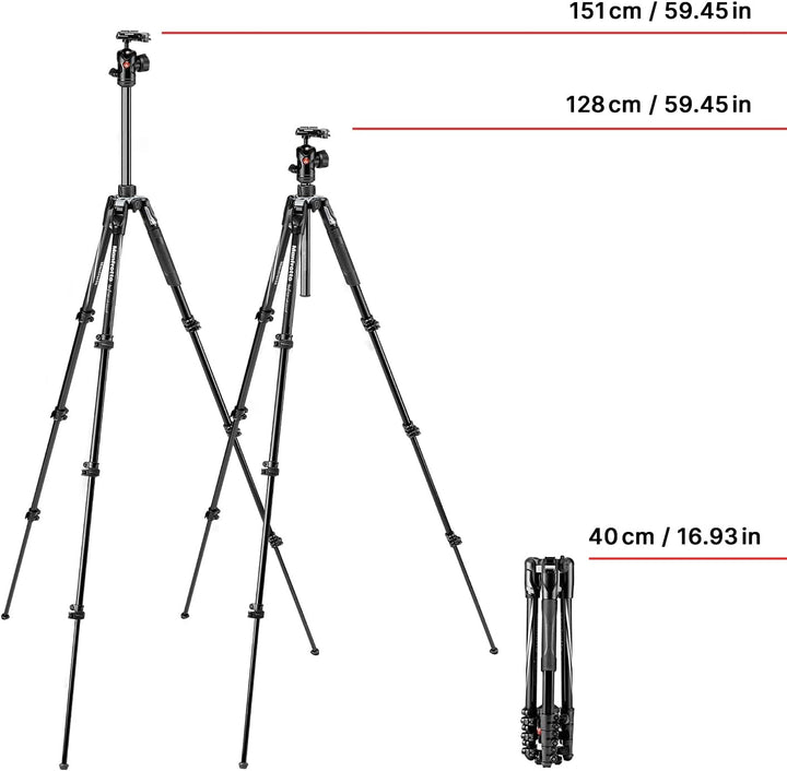Manfrotto Befree Advanced Stativ mit Hebelverschluss, Reisestativ Kit mit Kugelkopf, tragbar und kom