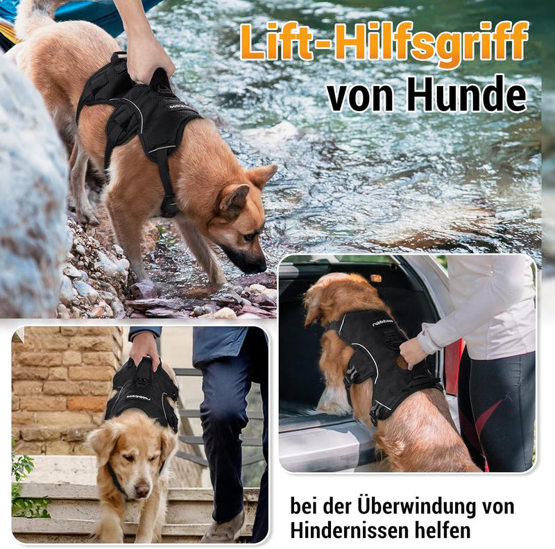 rabbitgoo Ausbruchsicheres Hundegeschirr Mittelgrosse Hunde mit Griff, Anti Zug Sicherheitsgeschirr