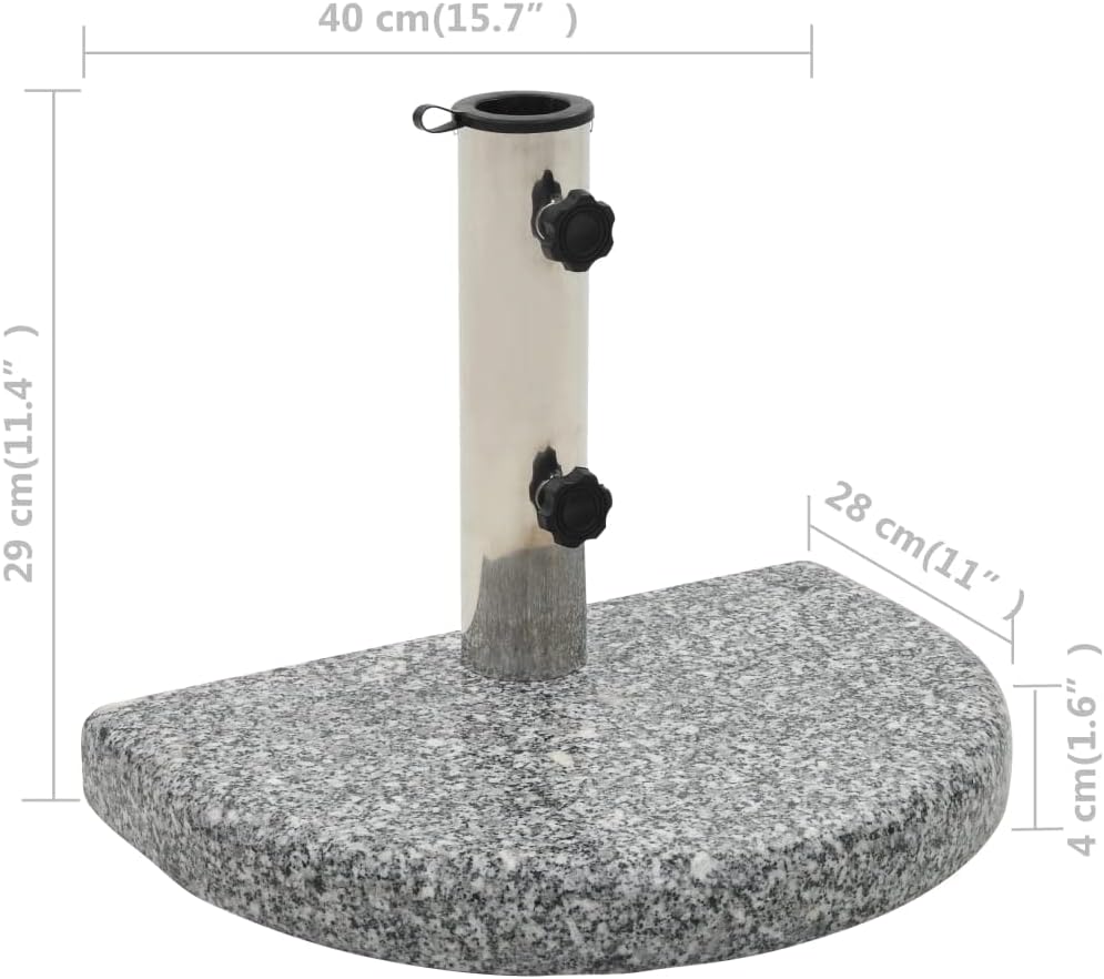 vidaXL Sonnenschirmständer Granit 10kg Schirmfuss Schirmständer Schirm Ständer Gebogen/10 kg Grau, 1
