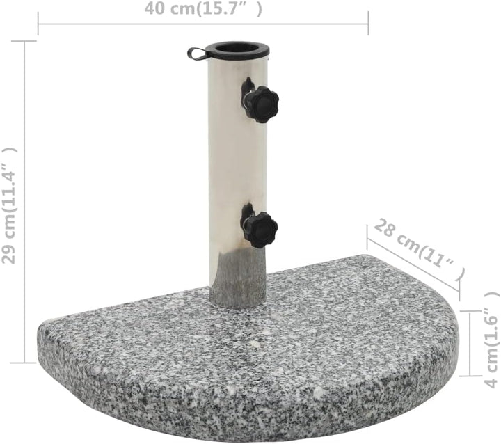 vidaXL Sonnenschirmständer Granit 10kg Schirmfuss Schirmständer Schirm Ständer Gebogen/10 kg Grau, 1