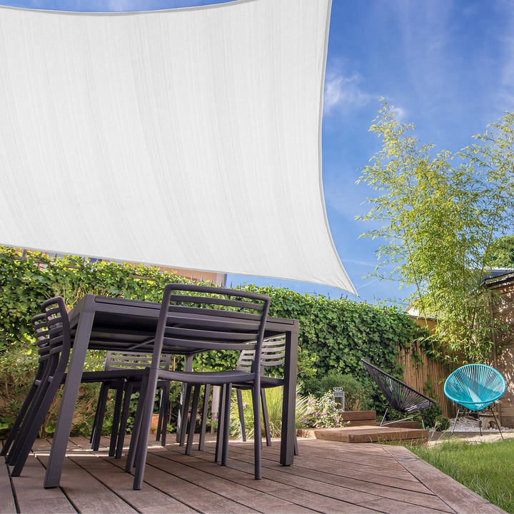 Lumaland Sonnensegel Rechteckig 2 x 4 Meter | Wetterbeständiger Sonnenschutz inkl. Befestigungsseile