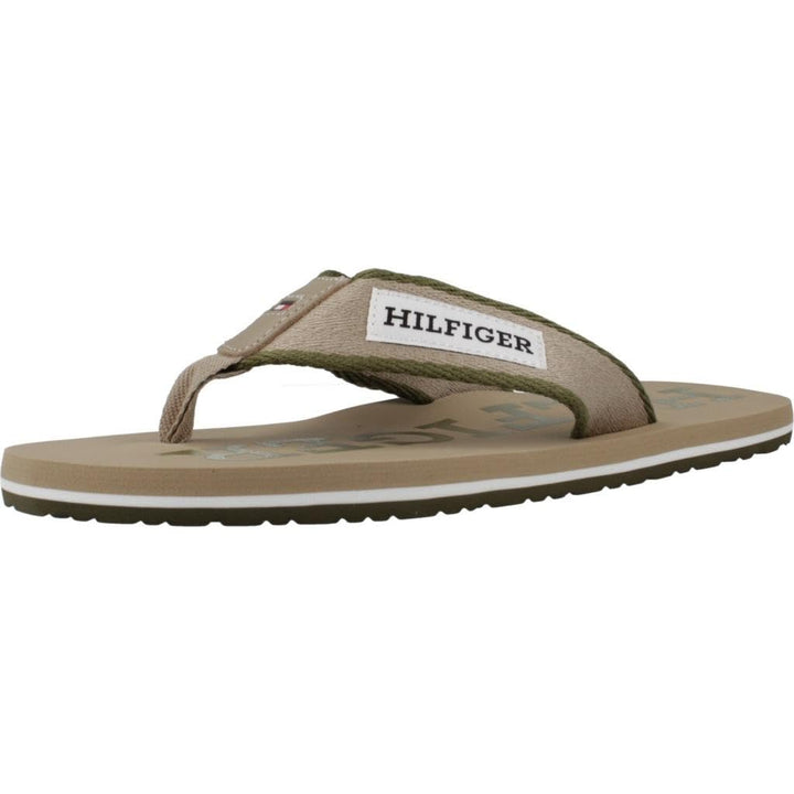 Tommy Hilfiger Herren Patch Hilfiger Beach Sandal Flip-Flop 40 EU Beige, 40 EU Beige