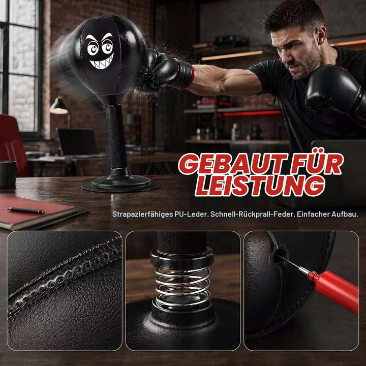 Punchingball Tisch, Freistehender Desktop-Boxsack, Schwarz, Schwarz