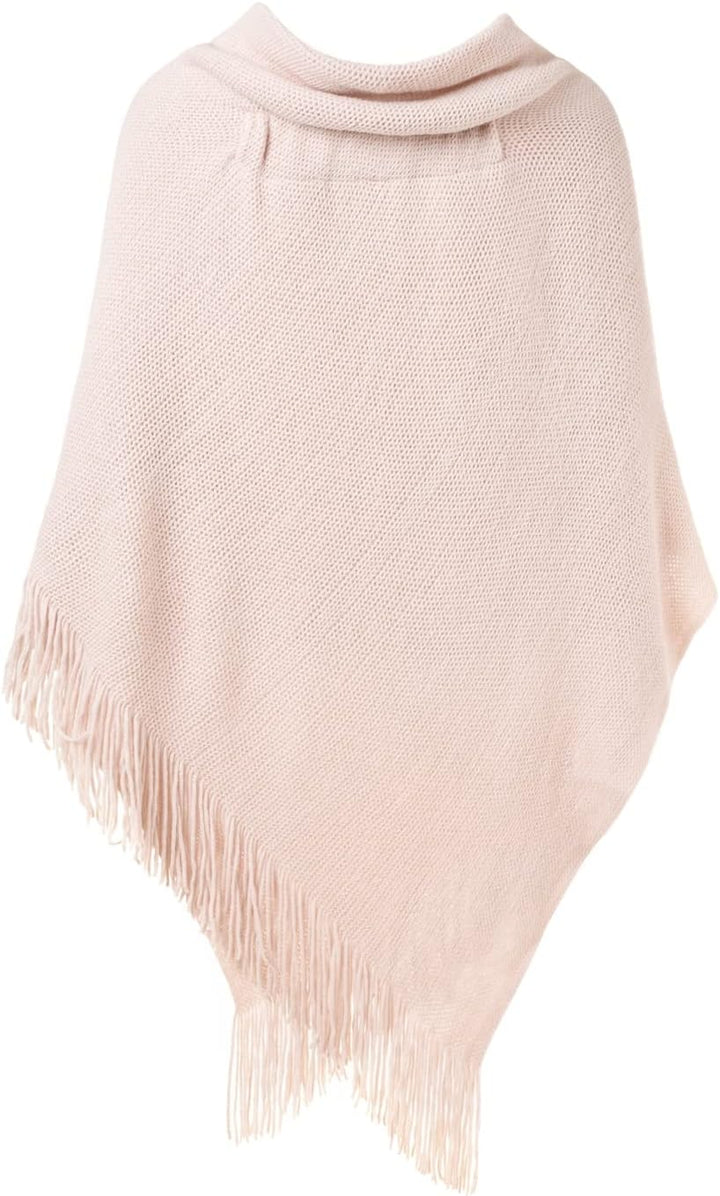 Ferand Damen Poncho Locker sitzender Cape Schal mit offener Vorderseite für Herbst und Winter Rosa,