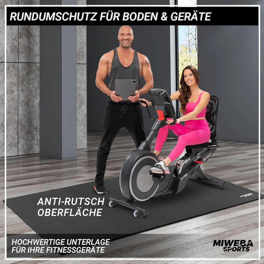Miweba Sports Bodenschutzmatte BS-100 - Sportmatte - Set 8-teilig - 62x62cm - Schutzmatte - Gymnasti