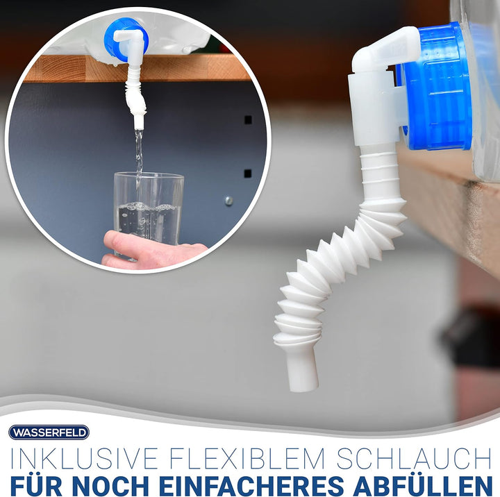 [10L - 20L Wasserkanister Faltbar inkl. auslaufsicherem Dosierhahn &amp; Tragehenkel - Robuster Trinkwas