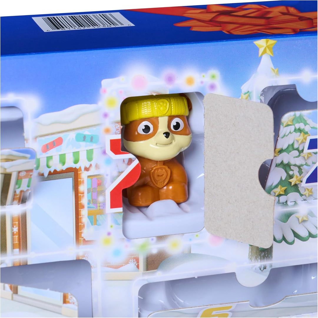 PAW PATROL Adventskalender 2026, ab 3 Jahren | 24 Türchen | 7 Hundefiguren | 6 Schlitten | Verpackun