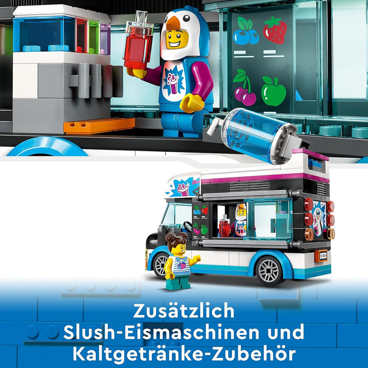 LEGO 60384 City Slush-Eiswagen Set, Sommer-Fahrzeug-Spielzeug mit Kinderspielfiguren, Konstruktionss