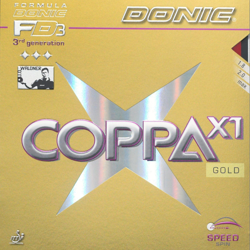 DONIC Coppa X1 Gold, TT-Belag, OVP, inkl. Lieferung Schwarz max., Schwarz max.