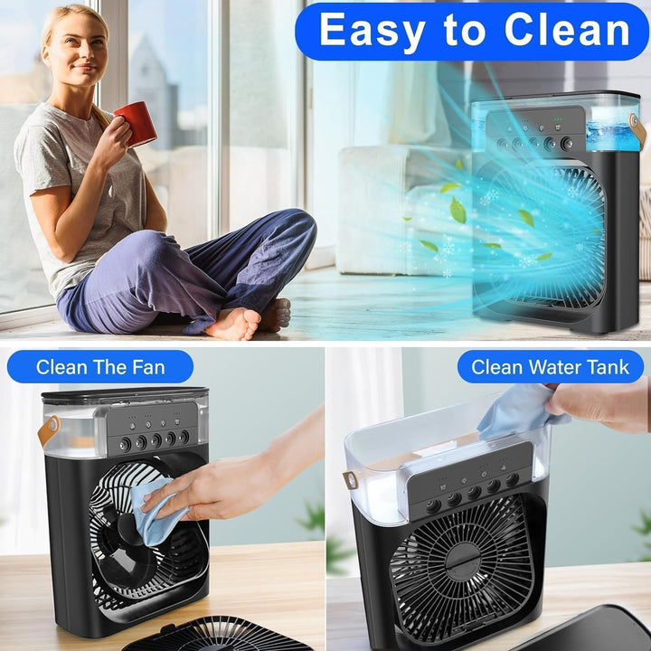 Mini-Klimagerät, tragbar, 4 in 1, Mini-Wasserkühler, leise, Verdunstungsventilator, Luftbefeuchter,